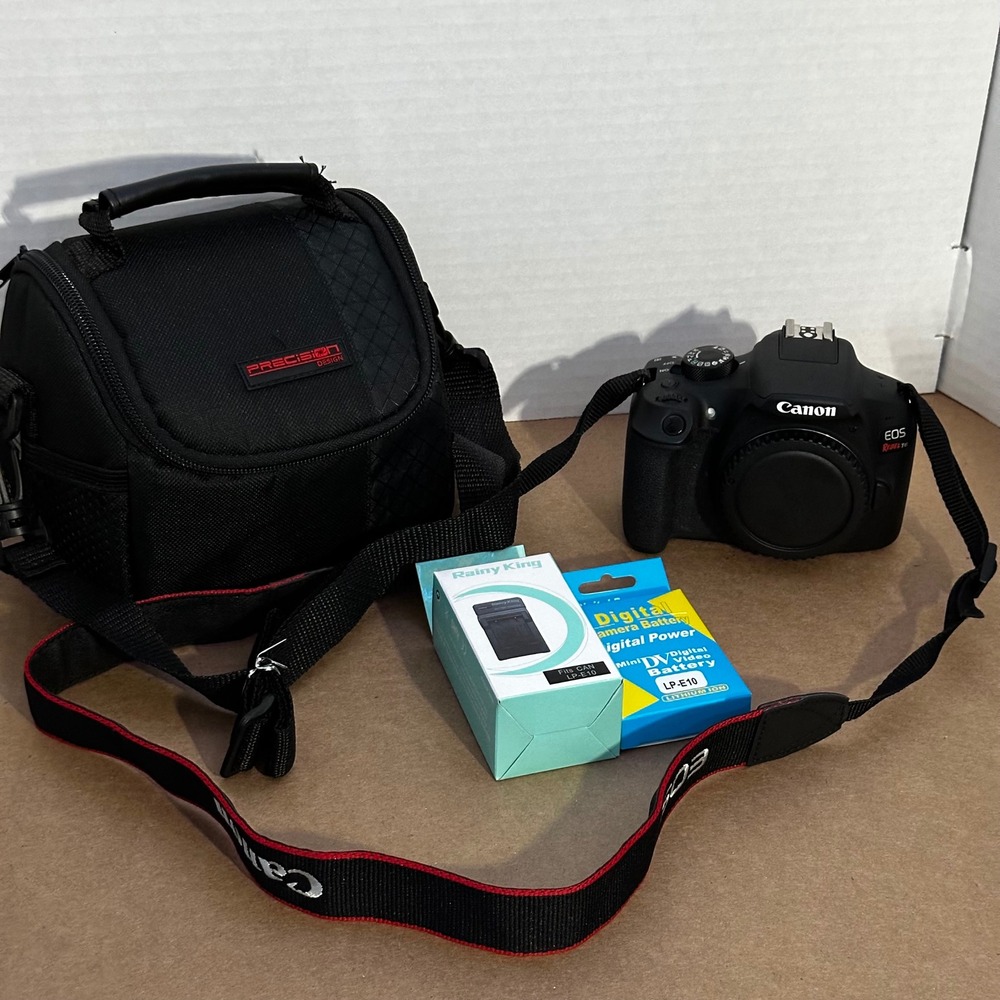 Canon EOS Rebel T6 DSLR Camera Body Black Wi-Fi NFC Bundle PARTS OR REPAIR